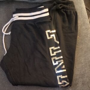 PINK Victoria's Secret Black and Silver Sweatpants